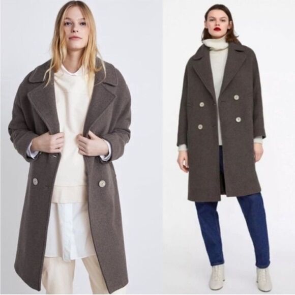 NWT ZARA Wool Coat Sz XS-S - Picture 2 of 10